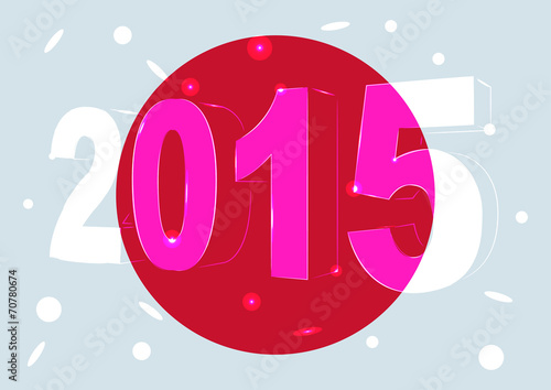 Новый 2015 год на фоне флага Японии