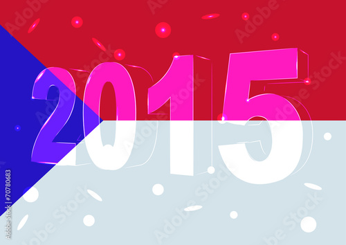 Новый 2015 год на фоне флага Чехии