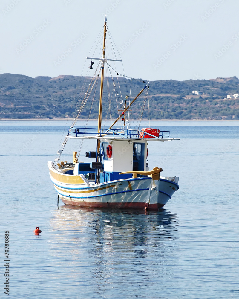 Milos island Greece, traditional fishing boat 