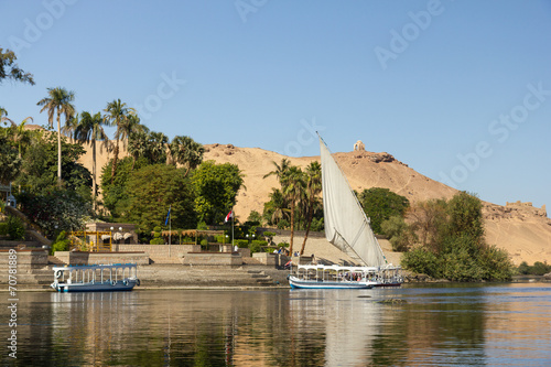 Slika na platnu felucca on Nile River, Aswan, Egypt