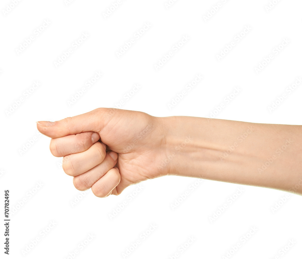 Female caucasian hand gesture isolated Female caucasian hand gesture isolated