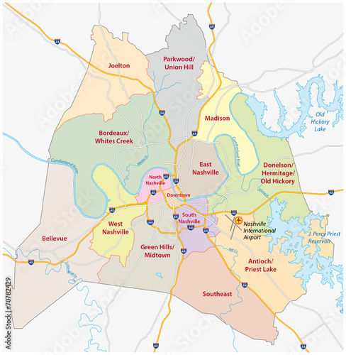 nashville road and community map