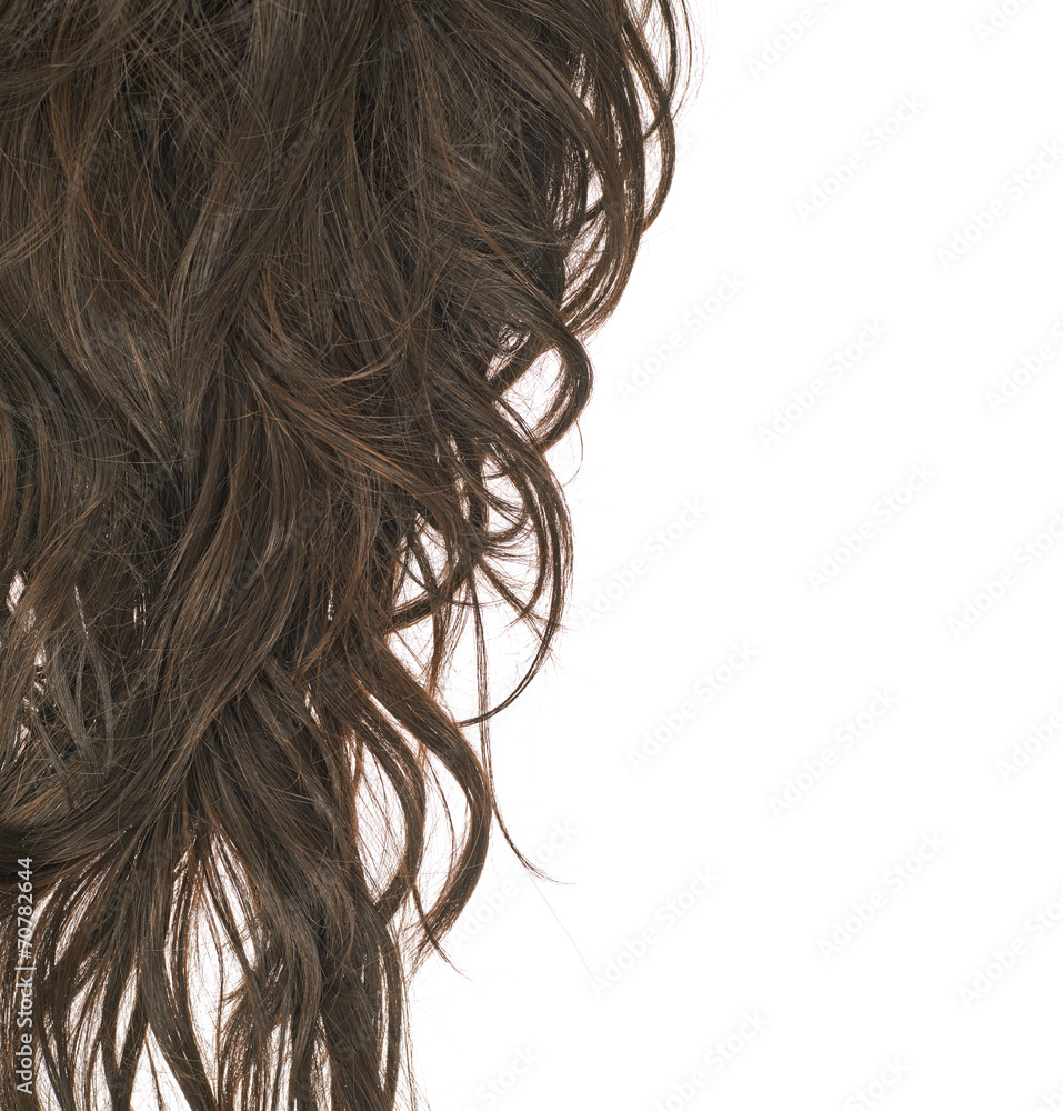 Hair fragment over the white Hair fragment over the white