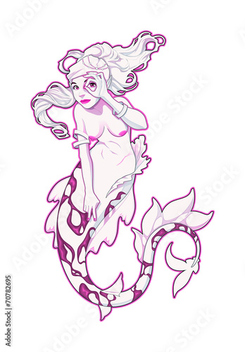 Mermaid in pink.