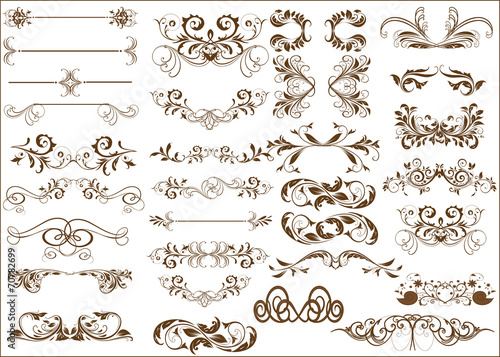 vector set: calligraphic design elements and page decoration - l photo