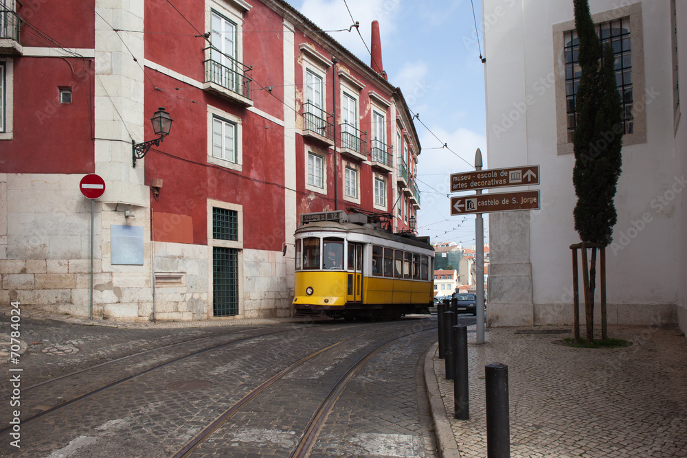 Lisbon Tram Route 12 in Portugal
