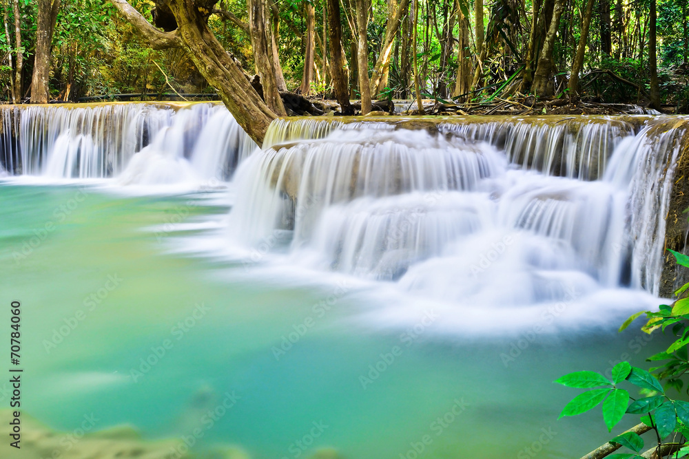 Fototapeta premium Beautiful waterfall in deep forest