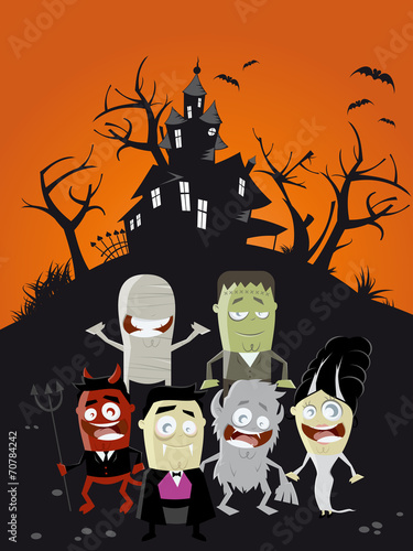 halloween party hintergrund lustig
