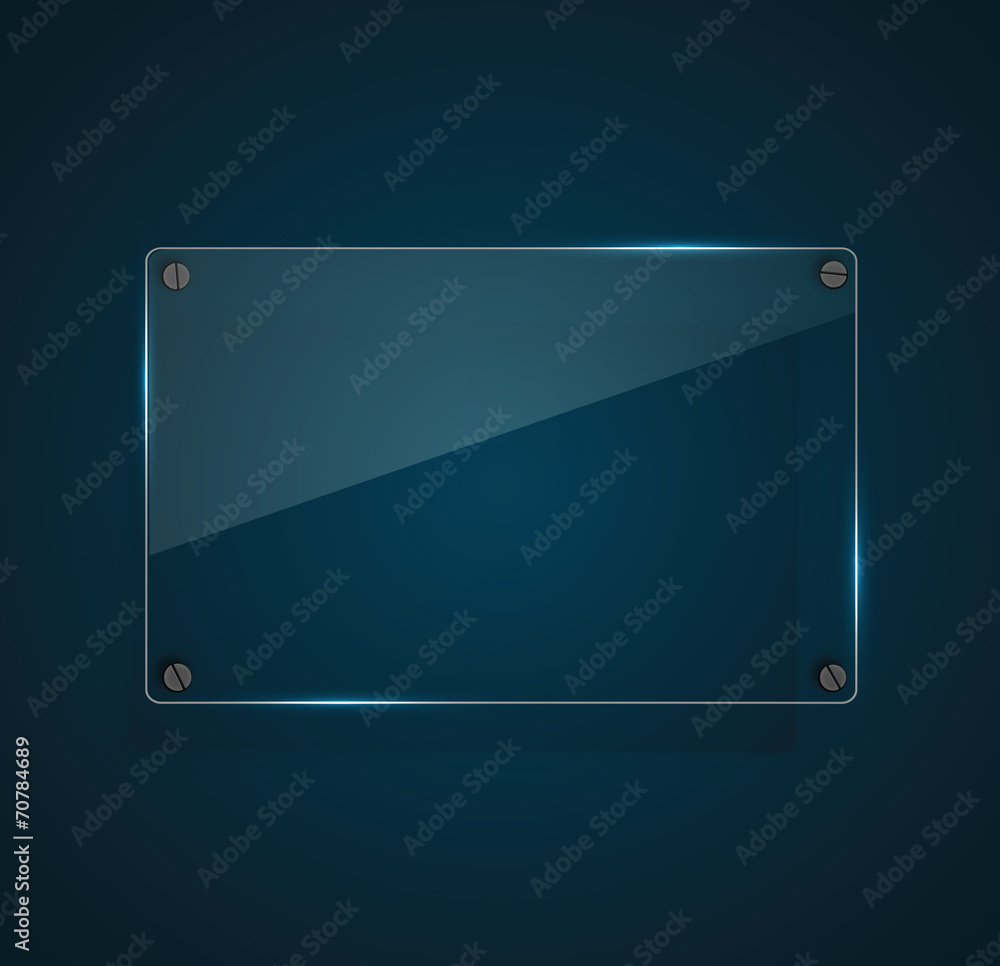 Transparent clear glass plate with space for text Transparent clear glass plate with space for text