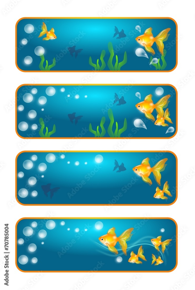 Banners with goldfish Banners with goldfish
