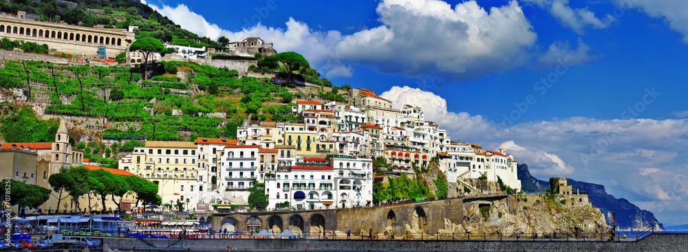 panorama of beautiful Amalfi, Italy