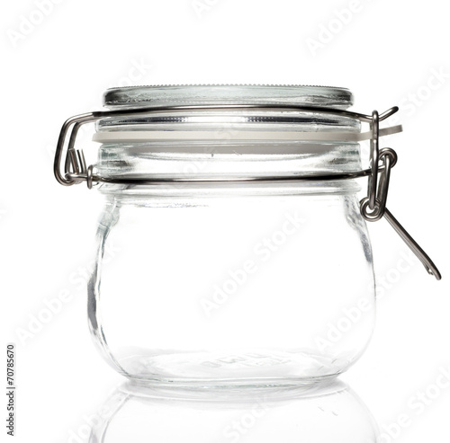 Vacuum Glass Jar on White background