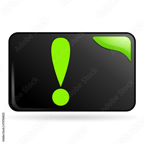 danger sur bouton web rectangle vert
