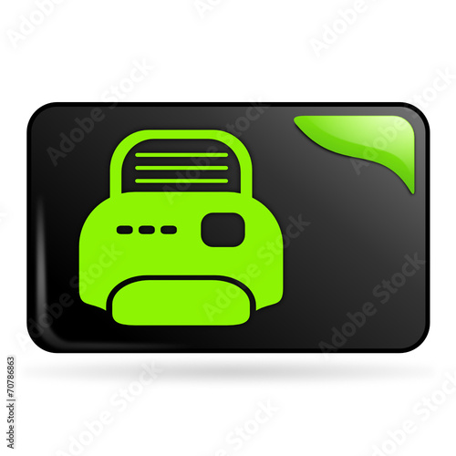 imprimante sur bouton web rectangle vert