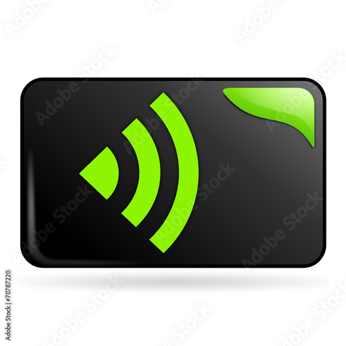 réseau sur bouton web rectangle vert