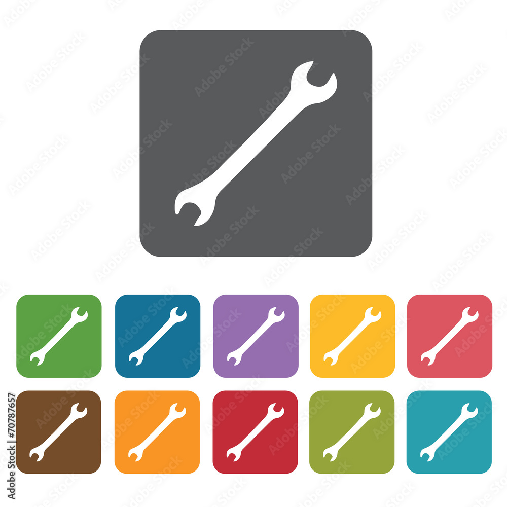 Wrench building icon. Building and construction and home repair Wrench building icon. Building and construction and home repair