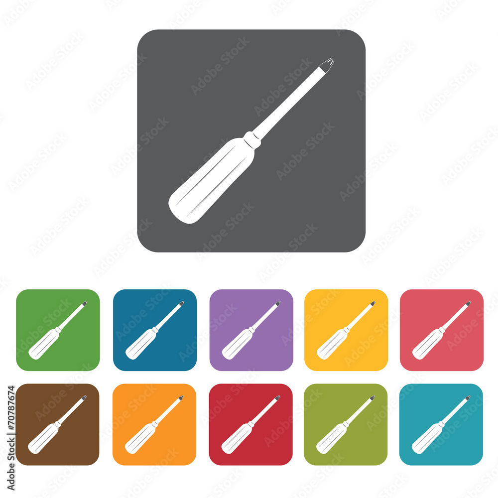 Screw driver building icon. Building and construction and home r Screw driver building icon. Building and construction and home r