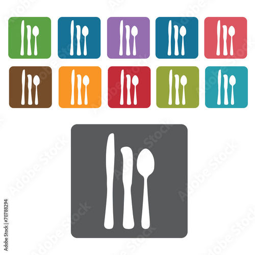 Two knives and a spoon icon. Cutlery Set and Kitchen Knives icon