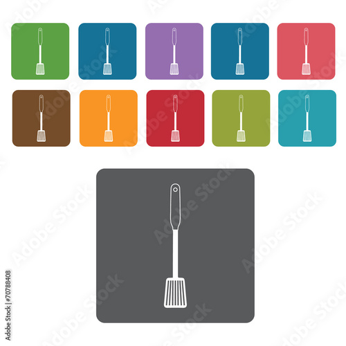 Spatula icon. Cutlery Set and Kitchen Knives icon set. Rectangle