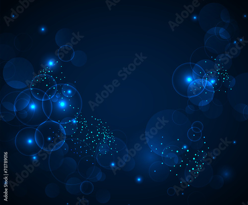 Abstract Blue bokeh digital background. Vector illustration