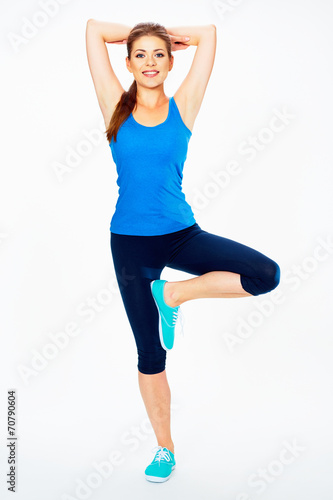 fitness woman dooing yoga exercise.