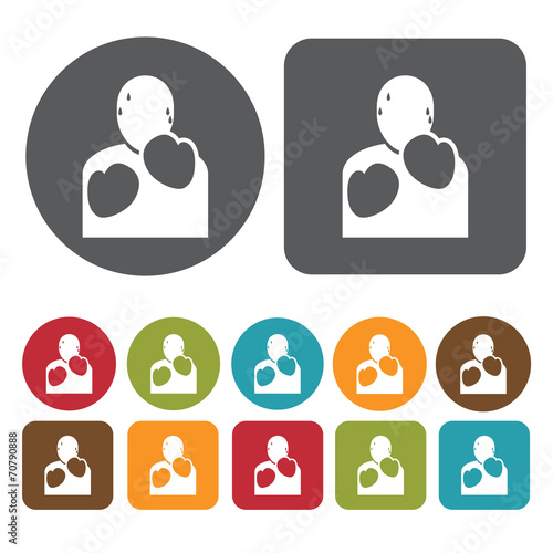 Male boxer avatar icon. Set of profession people flat style icon