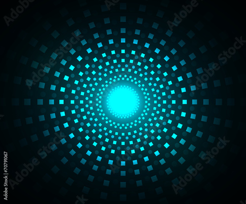 Abstract Circular blue Glow Background. Vector illustration
