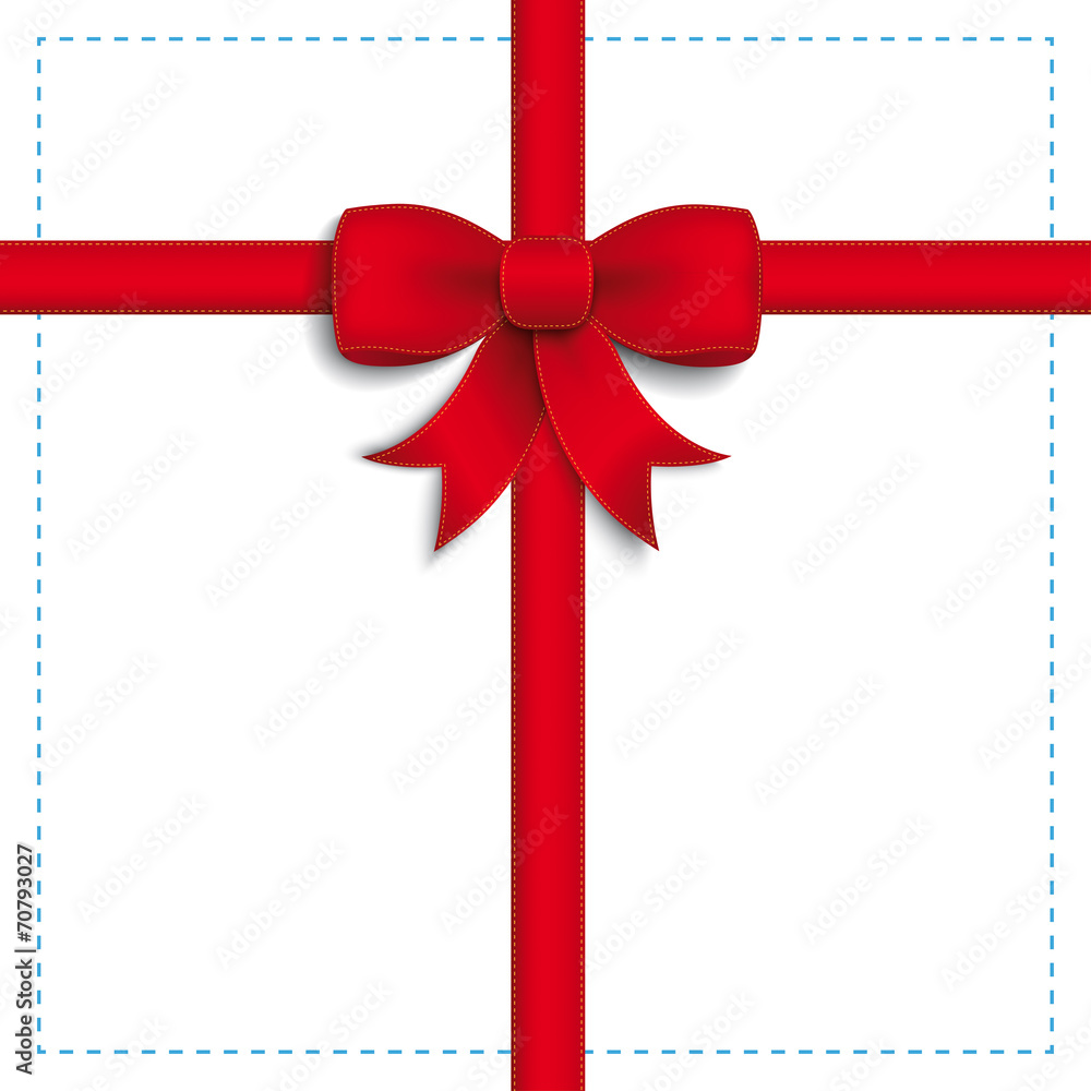 Red Ribbon White Cover Dashed Blue Cross Red Ribbon White Cover Dashed Blue Cross
