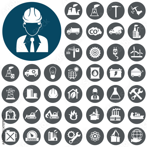 Industry icons set. Vector Illustration eps10