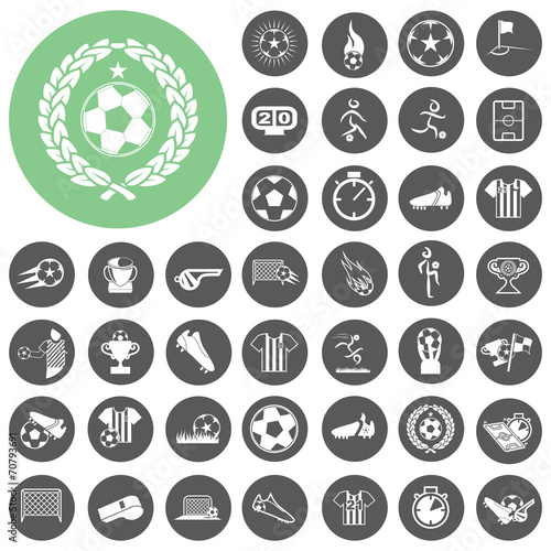 soccer icons set. Vector Illustration eps10