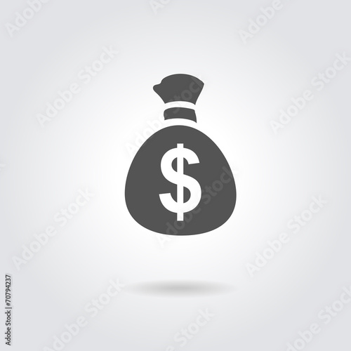 money bag icon on white background