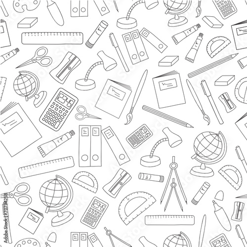 "BACK TO SCHOOL" Seamless Pattern (class vacation icons)