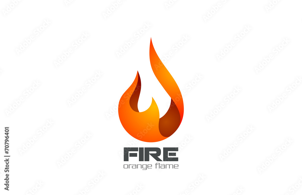 Fire Flame Logo design vector. Fireball logotype icon - obrazy, fototapety, plakaty 