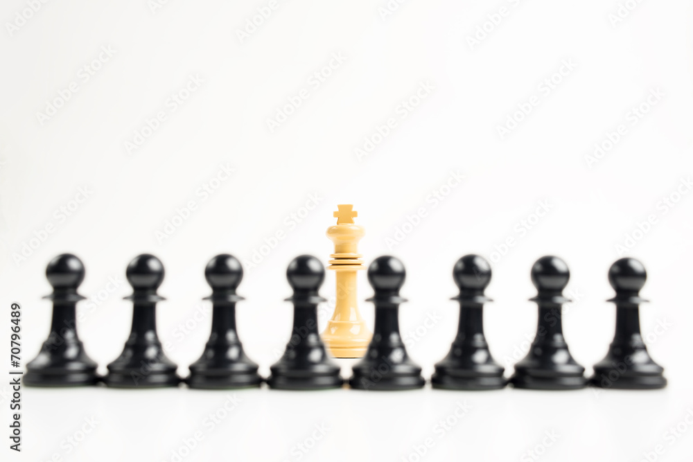 White king in front of black pawns White king in front of black pawns