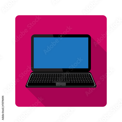 Flat design. laptop icon