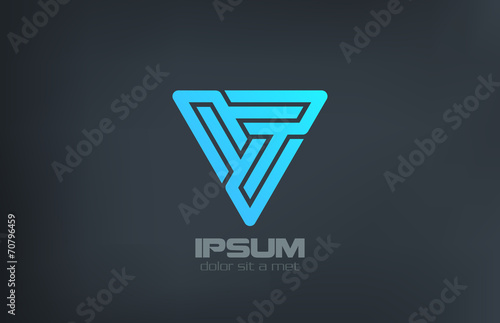 Logo Technology business abstract V letter vector design
