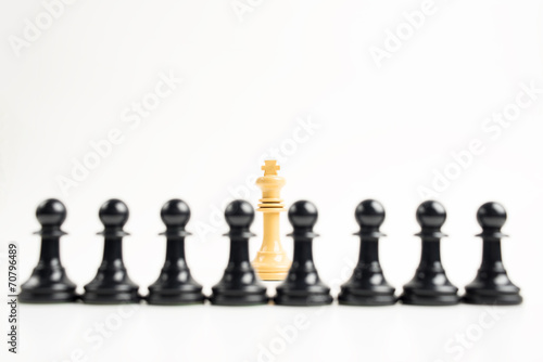 White king in front of black pawns