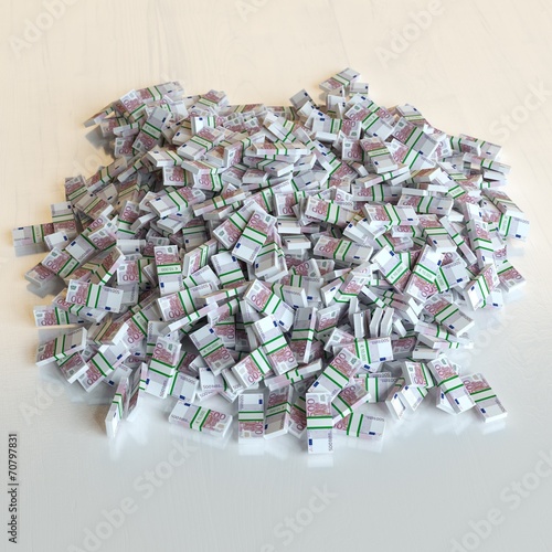 Large Pile of Euro Money (Financial Concept)