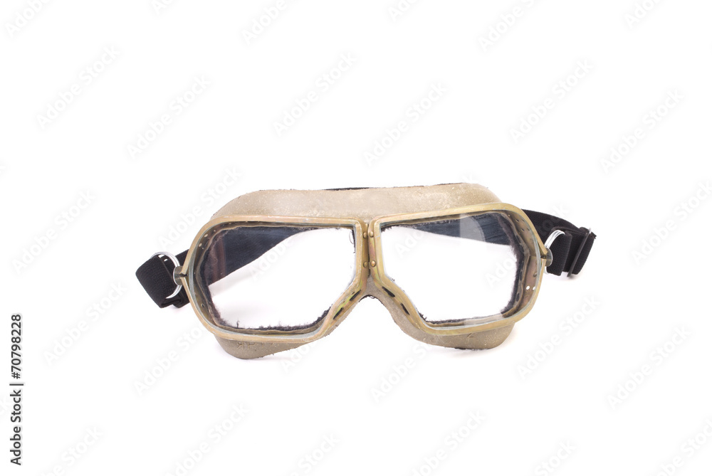 White protective glasses. White protective glasses.
