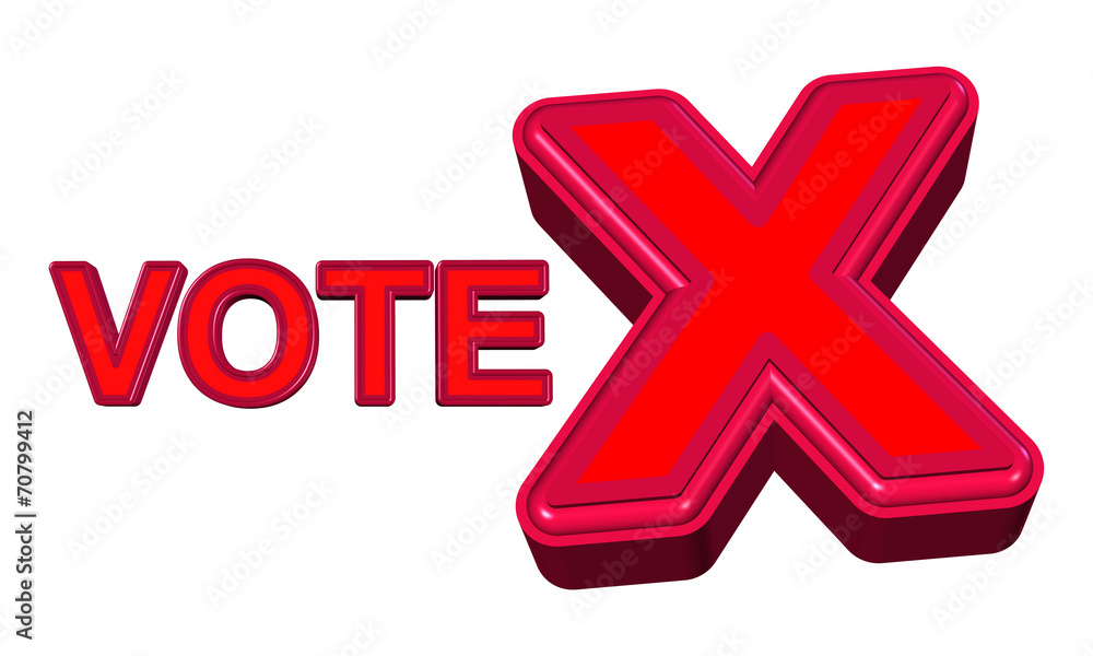 Obraz premium Vote X sign in red