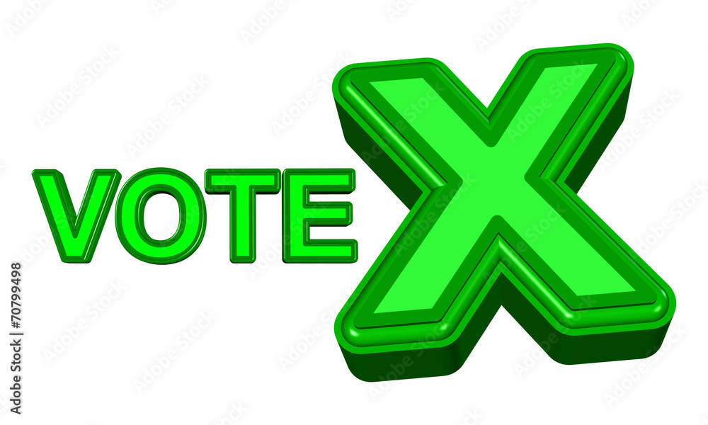 Obraz premium Vote X sign in green