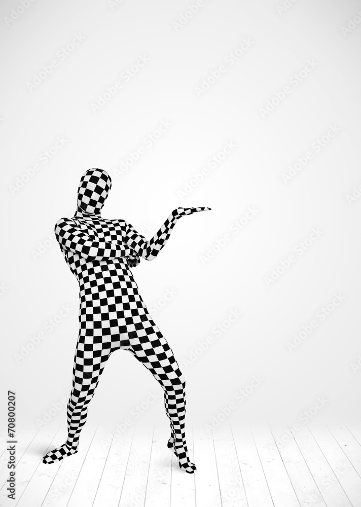 Anonymous man presenting your product Anonymous man presenting your product