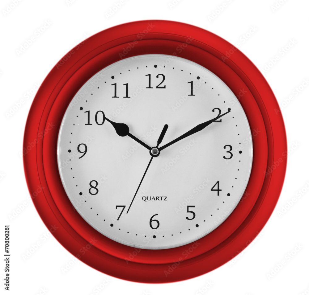 Wall clock isolated on white. Ten past ten. Wall clock isolated on white. Ten past ten.