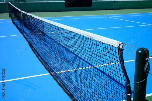 blue and green tennis court