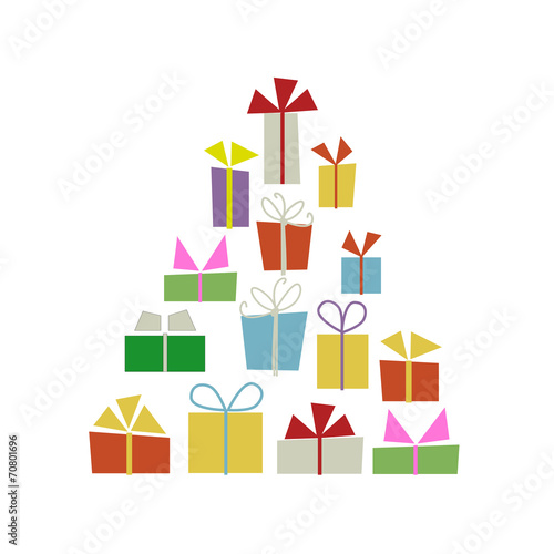 Christmas tree with gift boxes for your design