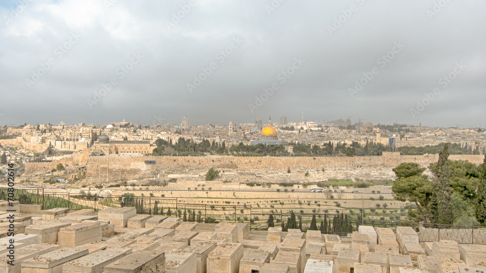 Mount Of Olives, Dome Of The Rock, Temple Mount, Jerusalem, Isra