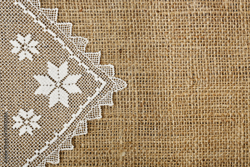 doily and burlap