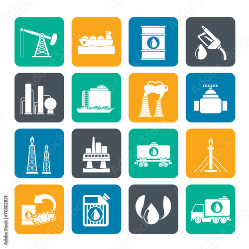 Silhouette Petrol and oil industry icons