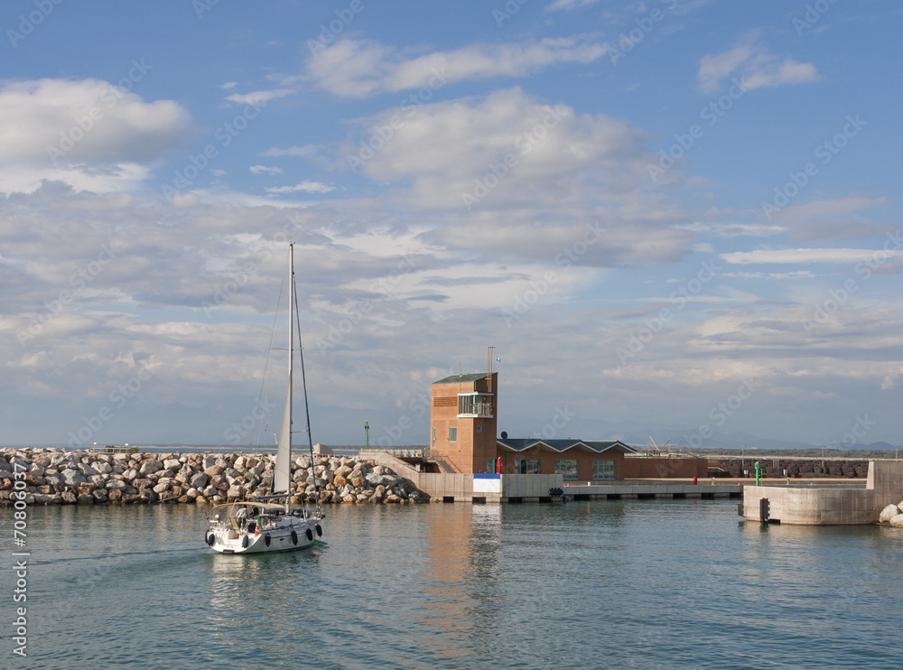 Marina di Pisa sunset view of the port Marina di Pisa sunset view of the port