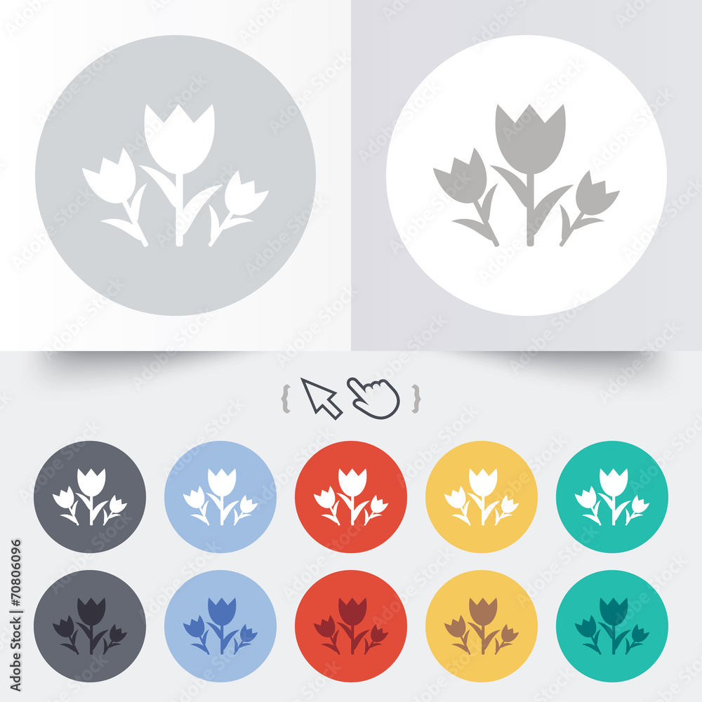 Flowers sign icon. Roses symbol. Flowers sign icon. Roses symbol.